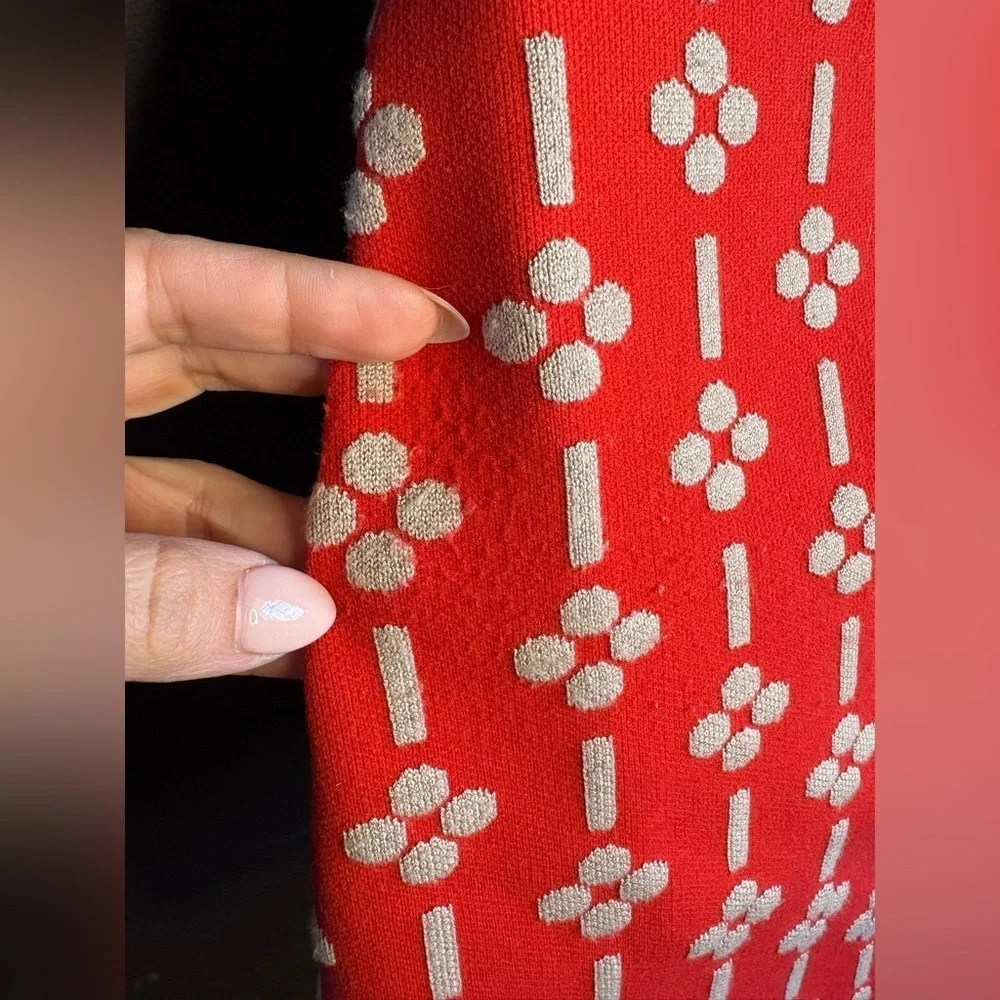 Maeve Anthropologie women’s Quant 
Skirt orange red tan floral sweater material - Picture 12 of 12